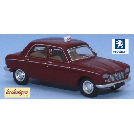 Peugeot 204 berline 4 portes (1968) rouge pourpre "Taxi"