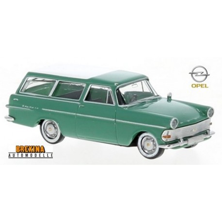 Opel Rekord P2 CarAvan (1960) vert sécurité à toit blanc