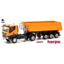 Iveco Trakker 4x4 + semi-remorque benne Schmitz-Cargobull orange