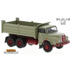 MAN 26.280 DHAK camion benne basculante 6x6 (1972) gris olive à châssis rouge