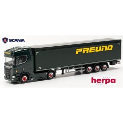 Scania CS 20 HD + semi-remorque benne à fond mouvant "Freund"