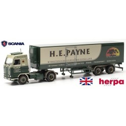 Scania 143 + semi-remorque frigorifique "H.E. Payne" (GB)