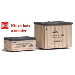 Set de 2 grosses caisses en bois pour le transport de machines outils "Deutz AG Köln"