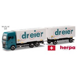 Man TGX GX camion + remorque Porte caisses fourgons "Dreier AG" (CH)