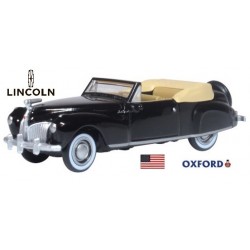 Lincoln Convertible ouvert 1941 noire - aménagement crème