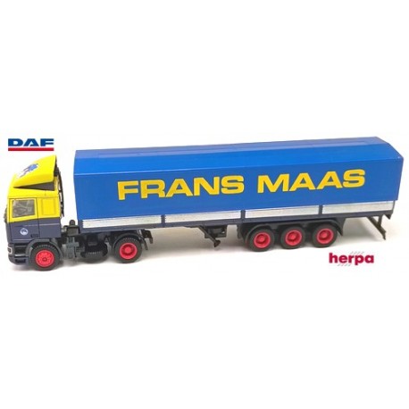 Daf 95  + semi-remorque bâchée "Frans Maas" (NL)