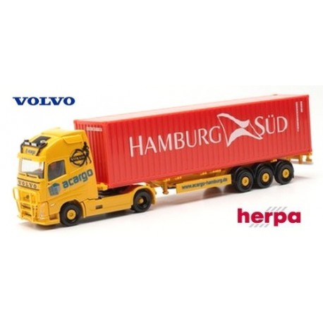 Volvo FH XL 20 + semi-remorque porte container 40'  "Hamburg Süd" - Acargo