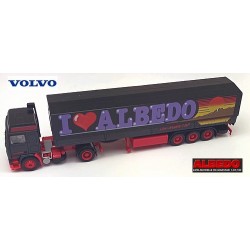 Volvo F12 GL + semi-remorque bâchée "I love Albedo"