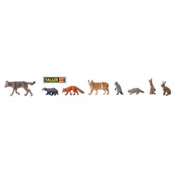 Set d'animaux de la forêt : loup, renard, ratons laveurs, putois, lynx et lapins