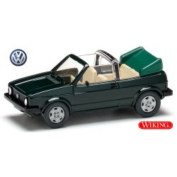 VW Golf I cabriolet 1979 noir - intérieur crème et bâche verte