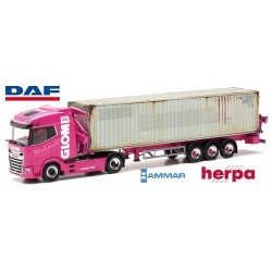 DAF XG + semi-remorque Porte container Hammar 40' (Glomb) & container usagé
