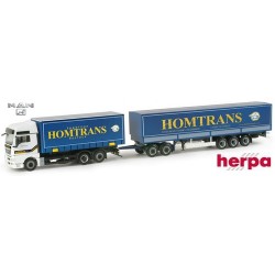 Man TGX XXL camion + semi-remorque tautliner "Spedition Homtrans" (Eurocombi)