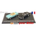 Set de 2 Facel Vega : cabriolet III (1963) bleu clair - coupé II (1961)  noir (UH pour Atlas)