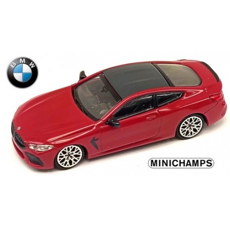 BMW M8 coupé (2019) rouge métallisé à toit gris anthracite