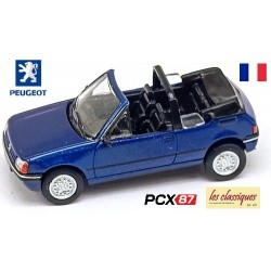 Peugeot 205 CT cabriolet ouvert (1986) bleu blizzard - Gamme PCX87