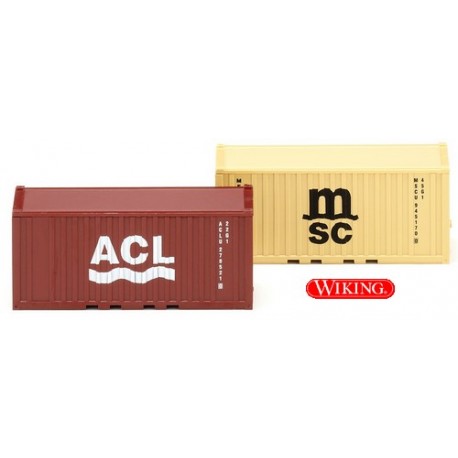 Set de 2 containers 20' crénelés ACL - MSC