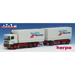 Daf 95 camion + remorque bâchée "Spedition Wormser"