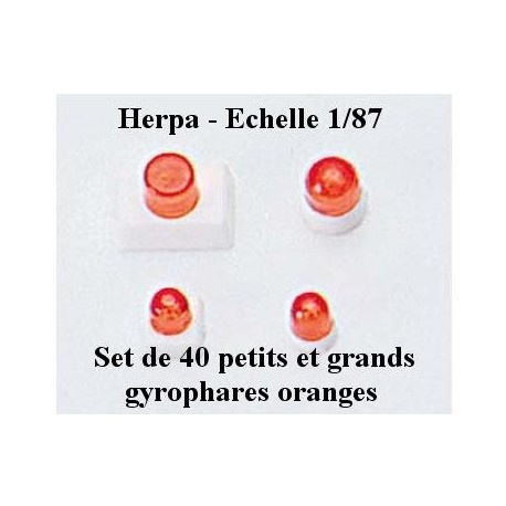 Set de 40 gyrophares oranges petits et grands