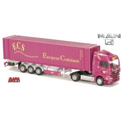 MAN TGX  XLX + semi-remorque Porte container 45' crénelé "ECS - European Container"