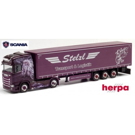 Scania CS 20 HD + semi-remorque tautliner "Stelzl"