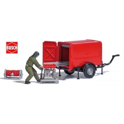 remorque fourgon transport de tuyaux et moto-pompe (accessoires, rqe et pompier)