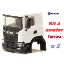 Set de 2 cabines Scania CG17 avec pare-soleil (version route) - kit à monter