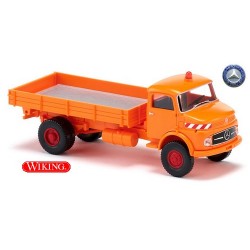 MB LAK 710 camion benne (1959) orange avec bandes chevrons sur le capot
