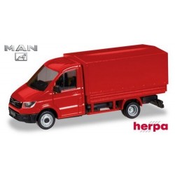 MAN TGE pick-up bâché rouge - sold out by Herpa