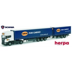 Scania R 04 TL + semi-remorque & remorque tautliner "Rotra ford Cargo" (NL)