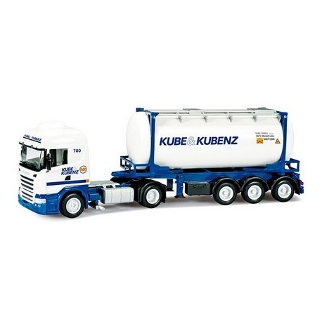 Scania R 09 + semi-rqe Pte cont. citerne 20' Kube & Kubenz