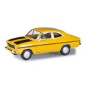 Opel Kadett B coupé jaune à bandes noires