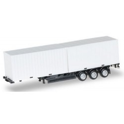 Semi-rqe Pte container 40/45' noire avec 2 containers 20'