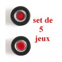 Set de 5 jeux de roues gris alu à moyeu rouge pour tracteur routier