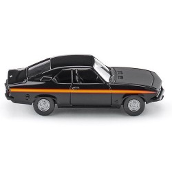 Opel Manta GT/E coupé noir de 1974 avec bande orange