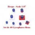 Set de 40 gyrophares bleus avec embase