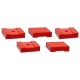 Set de 5 caisses à palettes fermées rouges (28x28x7 mm)