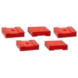 Set de 5 caisses à palettes fermées rouges (28x28x7 mm)